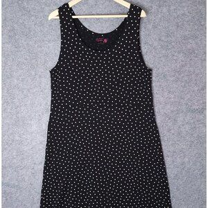 Gudrun Sjoden Black Polka Dot Lyocell Stretch Sleeveless Scoop Neck Dress XL